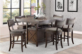 Oxton Rustic Contemporary Solid Wood Fabric Upholstered Storage Counter Height Dining Room Set - Ella Furniture