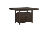 Oxton Epresso Modern Contemporary Solid Wood Faux Leather Storage Counter Height Dining Room Set - Ella Furniture