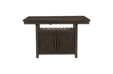 Oxton Epresso Modern Contemporary Solid Wood Faux Leather Storage Counter Height Dining Room Set - Ella Furniture