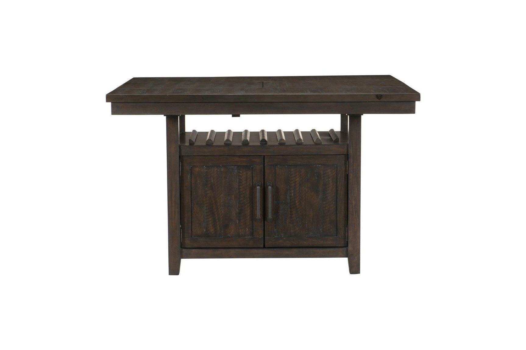 Oxton Epresso Modern Contemporary Solid Wood Faux Leather Storage Counter Height Dining Room Set - Ella Furniture