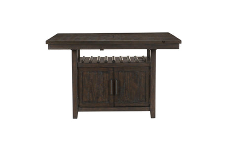 Oxton Epresso Modern Contemporary Solid Wood Faux Leather Storage Counter Height Dining Room Set - Ella Furniture