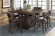 Oxton Epresso Modern Contemporary Solid Wood Faux Leather Storage Counter Height Dining Room Set - Ella Furniture