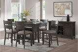 Baresford Gray Finish Contemporary Solid Wood Fabric Upholstery Storage Square Dining Room Set - Ella Furniture