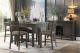 Baresford Gray Finish Contemporary Solid Wood Fabric Upholstery Storage Square Dining Room Set - Ella Furniture