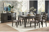 Baresford Gray Finish Contemporary Solid Wood Fabric Upholstery Seat Storage Dining Room Set - Ella Furniture