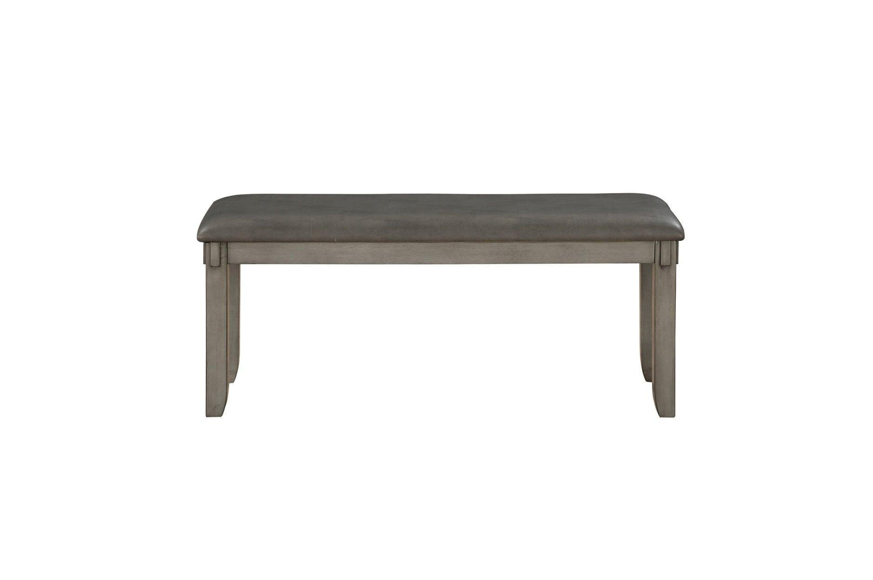 Holders Gray Finish Modern Transitional Casual Solid Wood Faux Leather Upholstery Dining Room Set - Ella Furniture