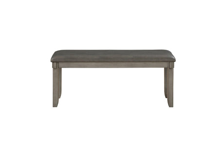 Holders Gray Finish Modern Transitional Casual Solid Wood Faux Leather Upholstery Dining Room Set - Ella Furniture