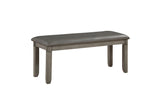 Holders Gray Finish Modern Transitional Casual Solid Wood Faux Leather Upholstery Dining Room Set - Ella Furniture