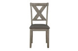 Holders Gray Finish Modern Transitional Casual Solid Wood Faux Leather Upholstery Dining Room Set - Ella Furniture
