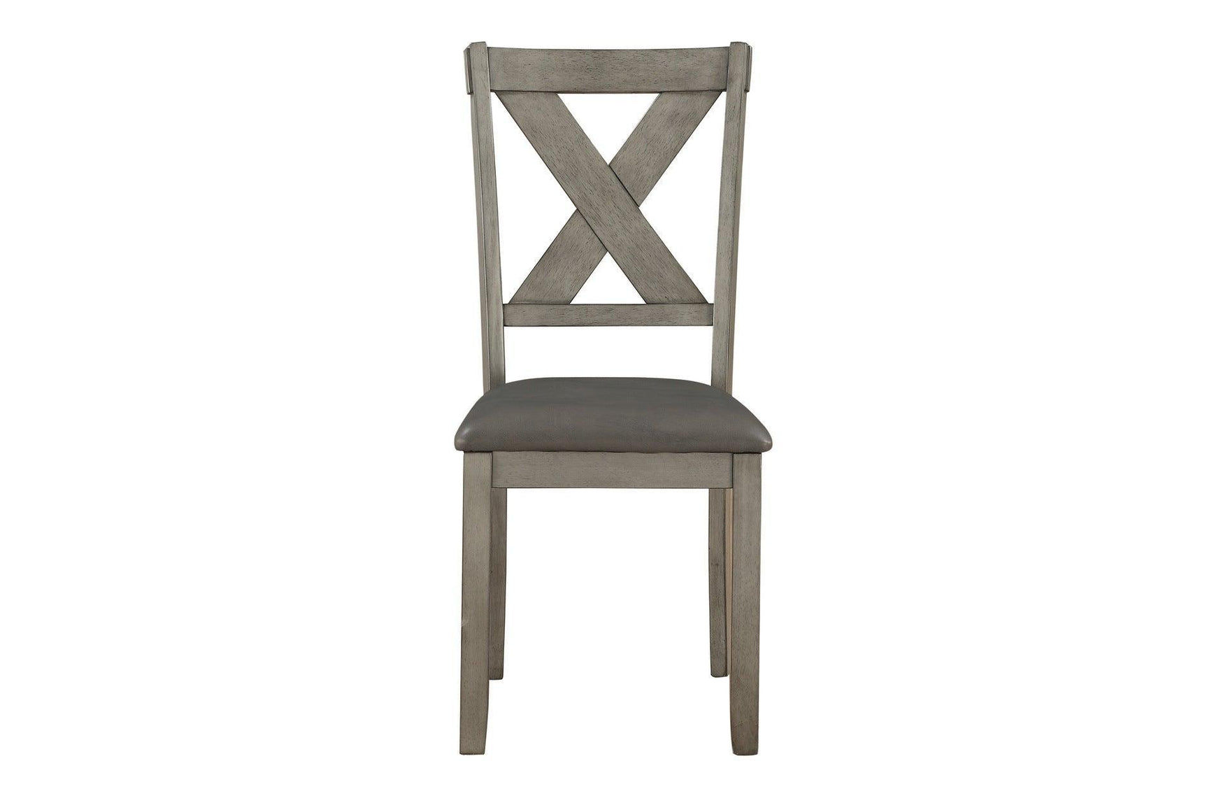 Holders Gray Finish Modern Transitional Casual Solid Wood Faux Leather Upholstery Dining Room Set - Ella Furniture