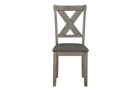 Holders Gray Finish Modern Transitional Casual Solid Wood Faux Leather Upholstery Dining Room Set - Ella Furniture