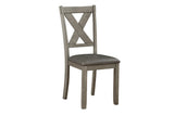 Holders Gray Finish Modern Transitional Casual Solid Wood Faux Leather Upholstery Dining Room Set - Ella Furniture