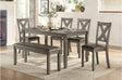 Holders Gray Finish Modern Transitional Casual Solid Wood Faux Leather Upholstery Dining Room Set - Ella Furniture