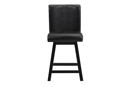 Hillshaw Dark-Cherry Solid Wood Faux Leather Upholstered Seat Triangular Dining Room Set - Ella Furniture