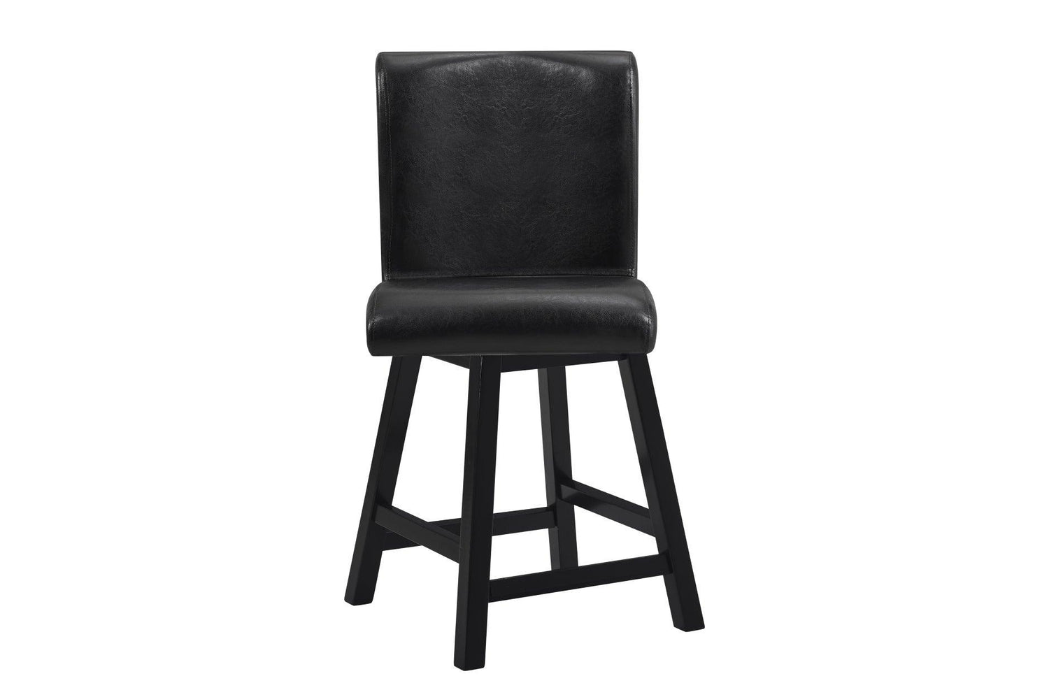 Hillshaw Dark-Cherry Solid Wood Faux Leather Upholstered Seat Triangular Dining Room Set - Ella Furniture