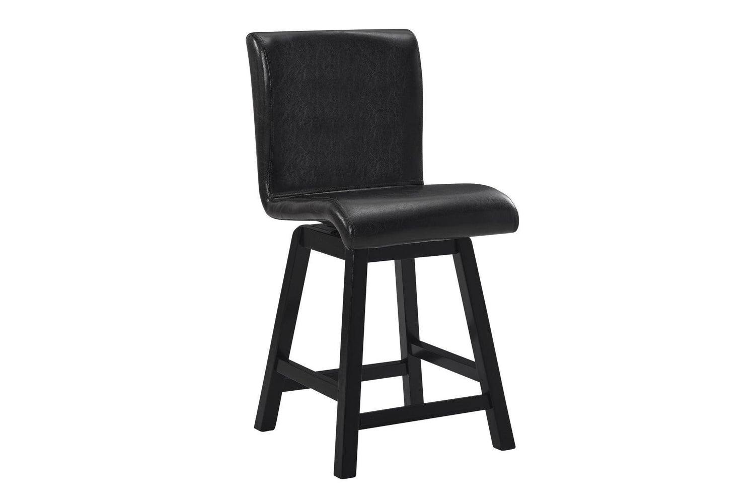Hillshaw Dark-Cherry Solid Wood Faux Leather Upholstered Seat Triangular Dining Room Set - Ella Furniture