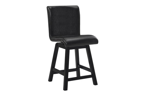 Hillshaw Dark-Cherry Solid Wood Faux Leather Upholstered Seat Triangular Dining Room Set - Ella Furniture
