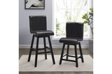 Hillshaw Dark-Cherry Solid Wood Faux Leather Upholstered Seat Triangular Dining Room Set - Ella Furniture