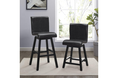 Hillshaw Dark-Cherry Solid Wood Faux Leather Upholstered Seat Triangular Dining Room Set - Ella Furniture