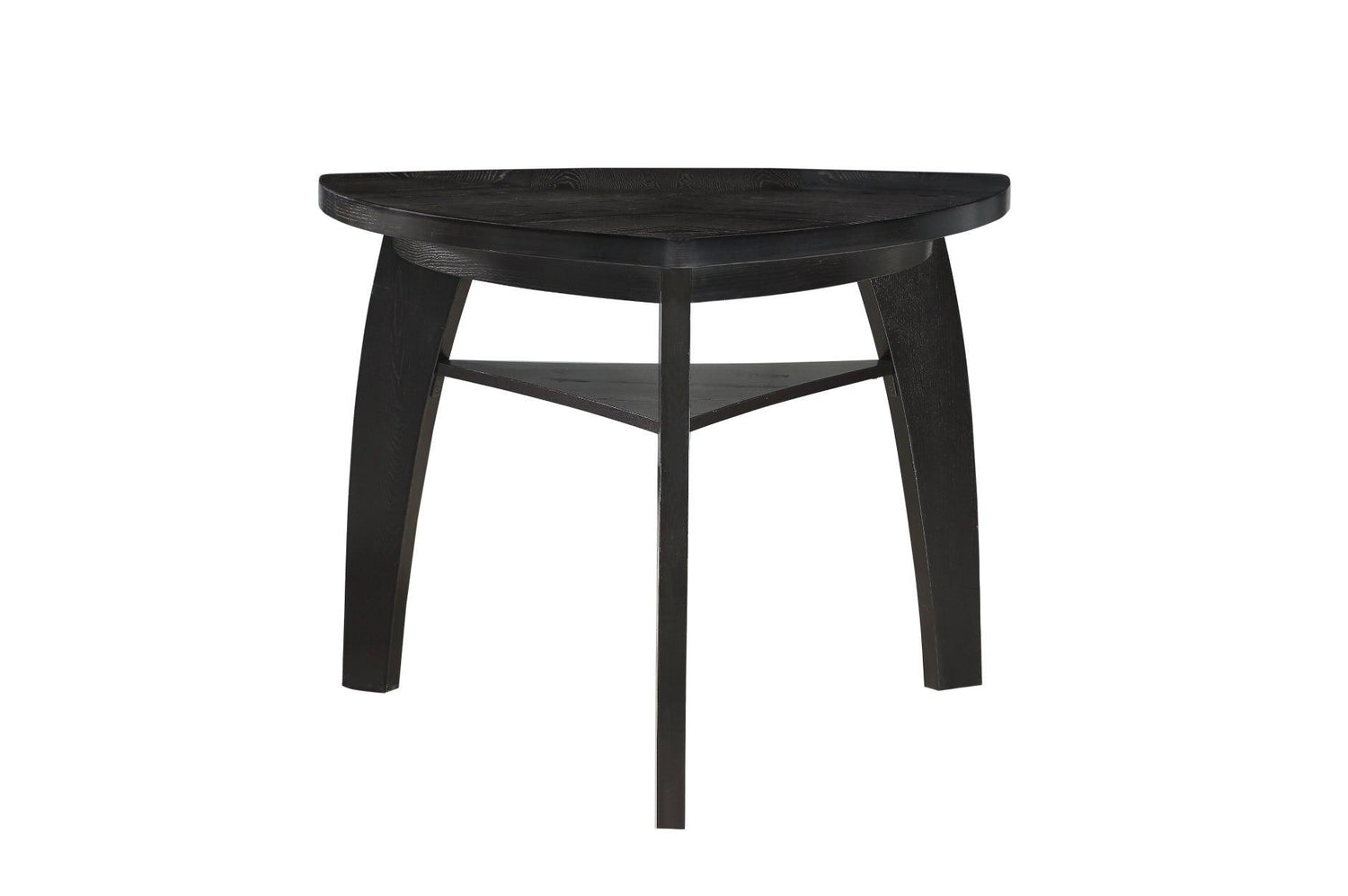 Hillshaw Dark-Cherry Solid Wood Faux Leather Upholstered Seat Triangular Dining Room Set - Ella Furniture