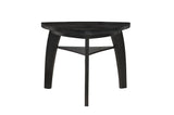 Hillshaw Dark-Cherry Solid Wood Faux Leather Upholstered Seat Triangular Dining Room Set - Ella Furniture