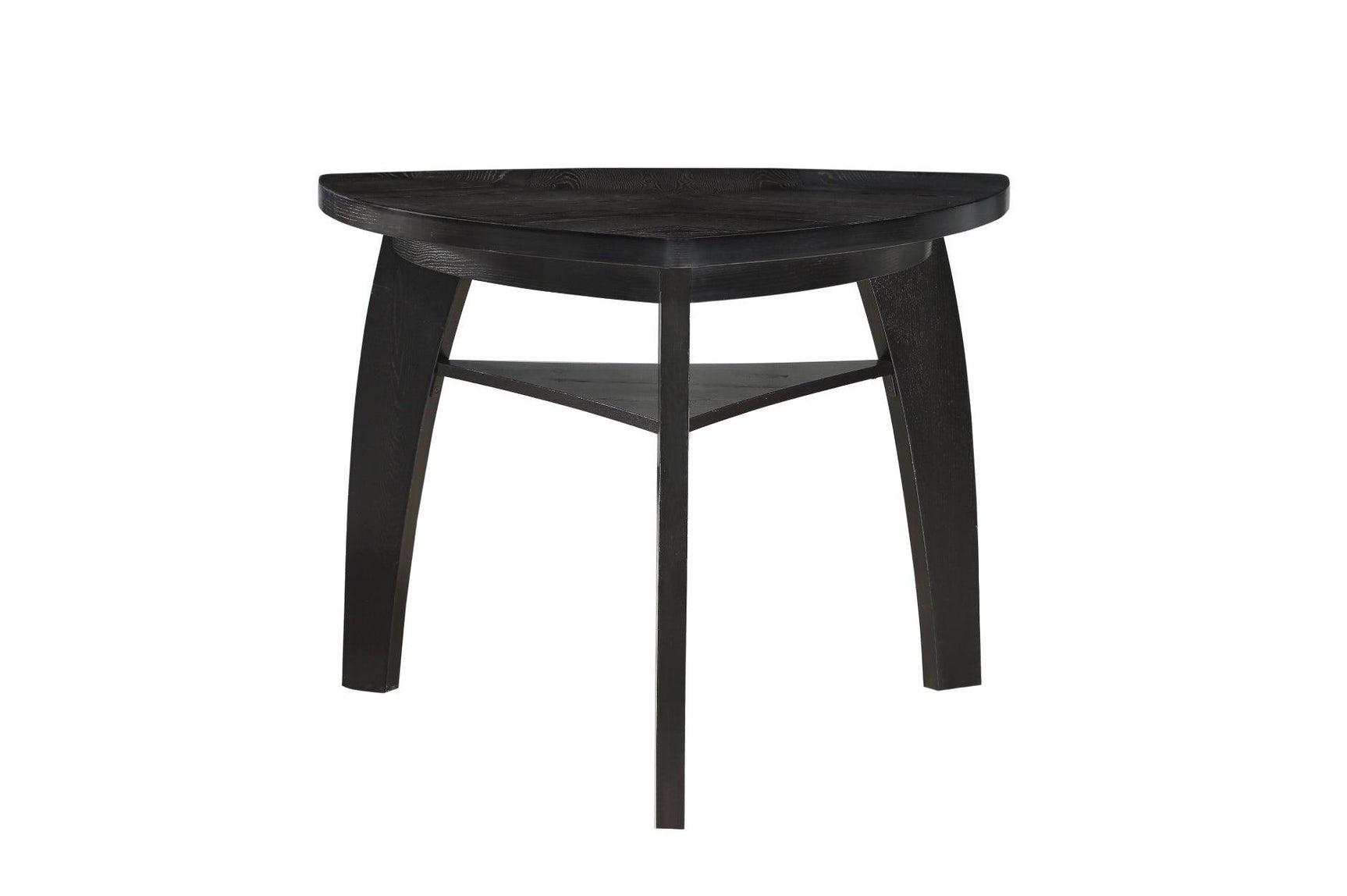 Hillshaw Dark-Cherry Solid Wood Faux Leather Upholstered Seat Triangular Dining Room Set - Ella Furniture