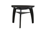Hillshaw Dark-Cherry Solid Wood Faux Leather Upholstered Seat Triangular Dining Room Set - Ella Furniture