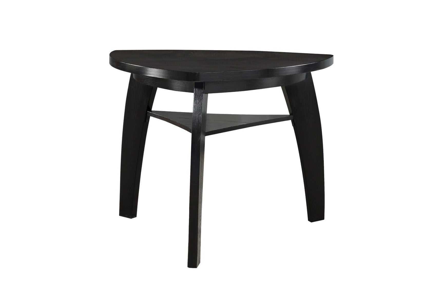 Hillshaw Dark-Cherry Solid Wood Faux Leather Upholstered Seat Triangular Dining Room Set - Ella Furniture