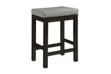 Connected Espresso Modern Casual Wood And Metal Fabric Upholstery Counter Height Dining Room Set - Ella Furniture