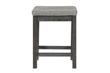 Connected Gray Wood And Metal Fabric Upholstery Seat Rectangular Counter Height Dining Room Set - Ella Furniture