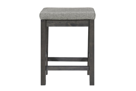 Connected Gray Wood And Metal Fabric Upholstery Seat Rectangular Counter Height Dining Room Set - Ella Furniture