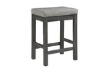 Connected Gray Wood And Metal Fabric Upholstery Seat Rectangular Counter Height Dining Room Set - Ella Furniture