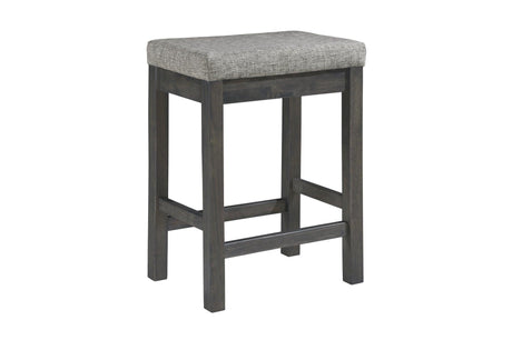 Connected Gray Wood And Metal Fabric Upholstery Seat Rectangular Counter Height Dining Room Set - Ella Furniture