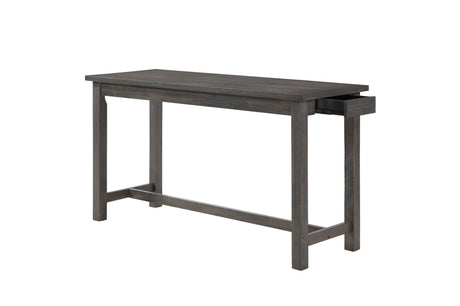 Connected Gray Wood And Metal Fabric Upholstery Seat Rectangular Counter Height Dining Room Set - Ella Furniture