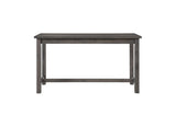 Connected Gray Wood And Metal Fabric Upholstery Seat Rectangular Counter Height Dining Room Set - Ella Furniture