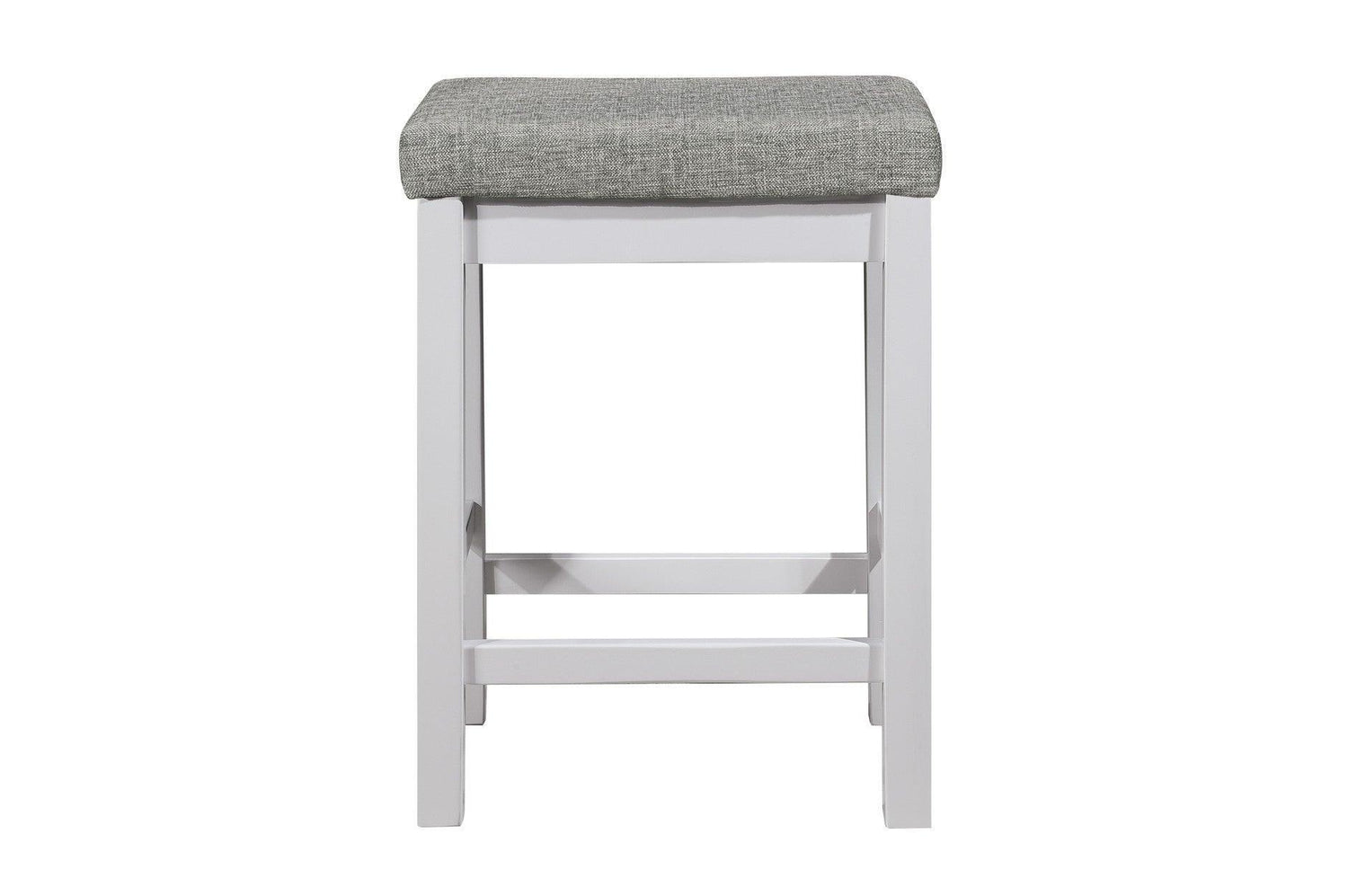 Connected White Wood And Metal Fabric Upholstery Seat Rectangular Counter Height Dining Room Set - Ella Furniture