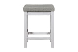 Connected White Wood And Metal Fabric Upholstery Seat Rectangular Counter Height Dining Room Set - Ella Furniture