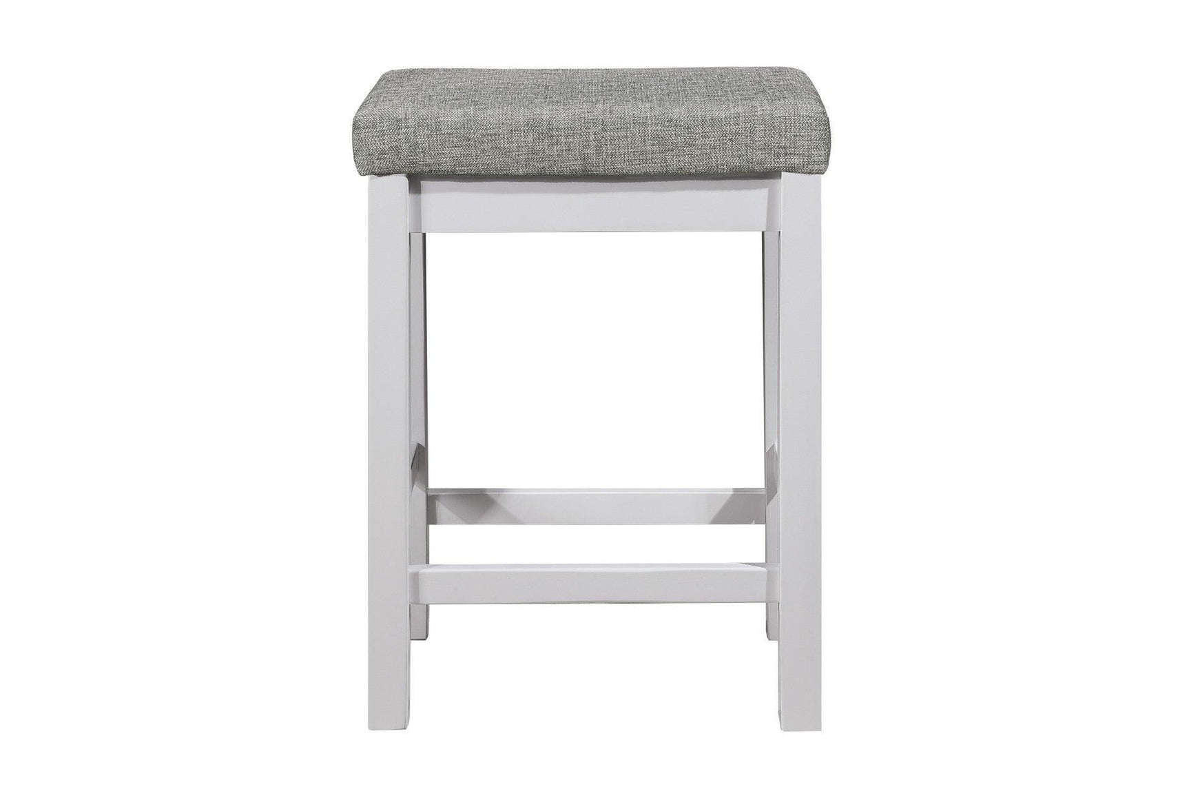 Connected White Wood And Metal Fabric Upholstery Seat Rectangular Counter Height Dining Room Set - Ella Furniture