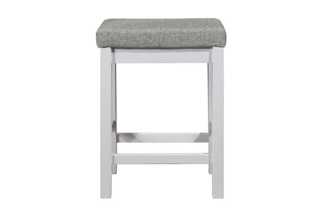 Connected White Wood And Metal Fabric Upholstery Seat Rectangular Counter Height Dining Room Set - Ella Furniture
