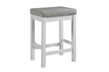 Connected White Wood And Metal Fabric Upholstery Seat Rectangular Counter Height Dining Room Set - Ella Furniture
