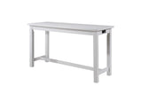 Connected White Wood And Metal Fabric Upholstery Seat Rectangular Counter Height Dining Room Set - Ella Furniture