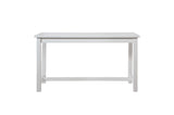 Connected White Wood And Metal Fabric Upholstery Seat Rectangular Counter Height Dining Room Set - Ella Furniture