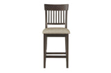Balin Brown Neutral Accent Fabric Seat Upholstered Rectangular Counter Height Dining Room Set - Ella Furniture