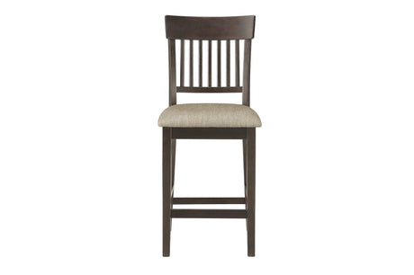 Balin Brown Neutral Accent Fabric Seat Upholstered Rectangular Counter Height Dining Room Set - Ella Furniture
