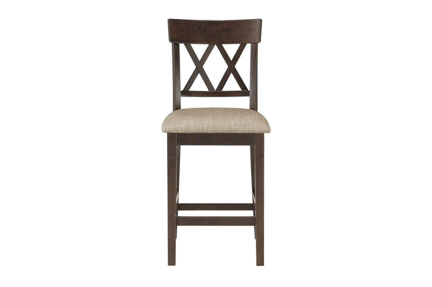 Balin Brown Neutral Accent Fabric Seat Upholstered Rectangular Counter Height Dining Room Set - Ella Furniture