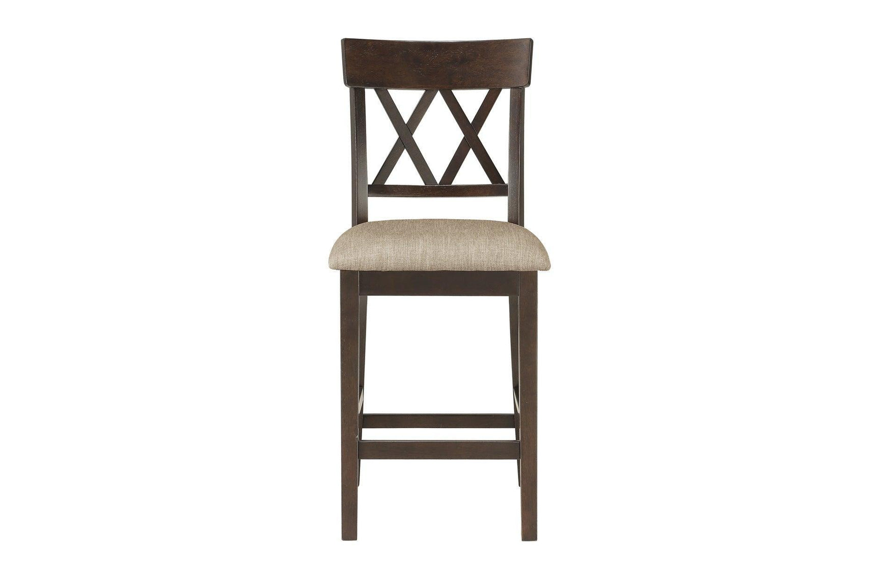 Balin Brown Neutral Accent Fabric Seat Upholstered Rectangular Counter Height Dining Room Set - Ella Furniture
