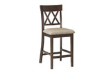 Balin Brown Neutral Accent Fabric Seat Upholstered Rectangular Counter Height Dining Room Set - Ella Furniture