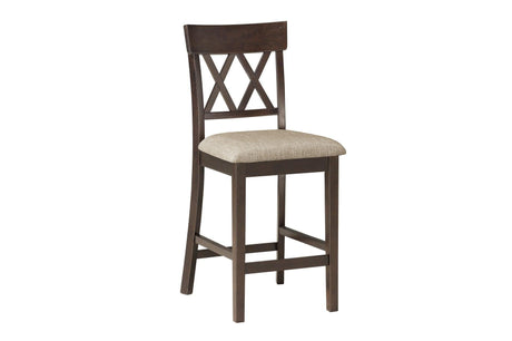 Balin Brown Neutral Accent Fabric Seat Upholstered Rectangular Counter Height Dining Room Set - Ella Furniture