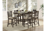 Balin Brown Neutral Accent Fabric Seat Upholstered Rectangular Counter Height Dining Room Set - Ella Furniture