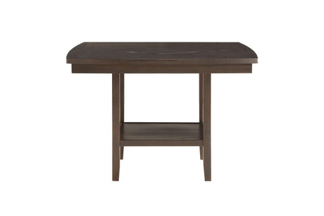 Balin Brown Neutral Accent Fabric Seat Upholstered Rectangular Counter Height Dining Room Set - Ella Furniture